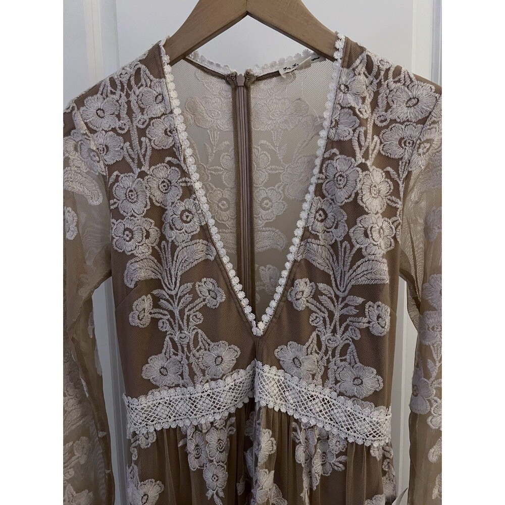 NWT For Love & Lemons Free People Temecula Embroidered Maxi Dress Size Medium - Picture 8 of 16